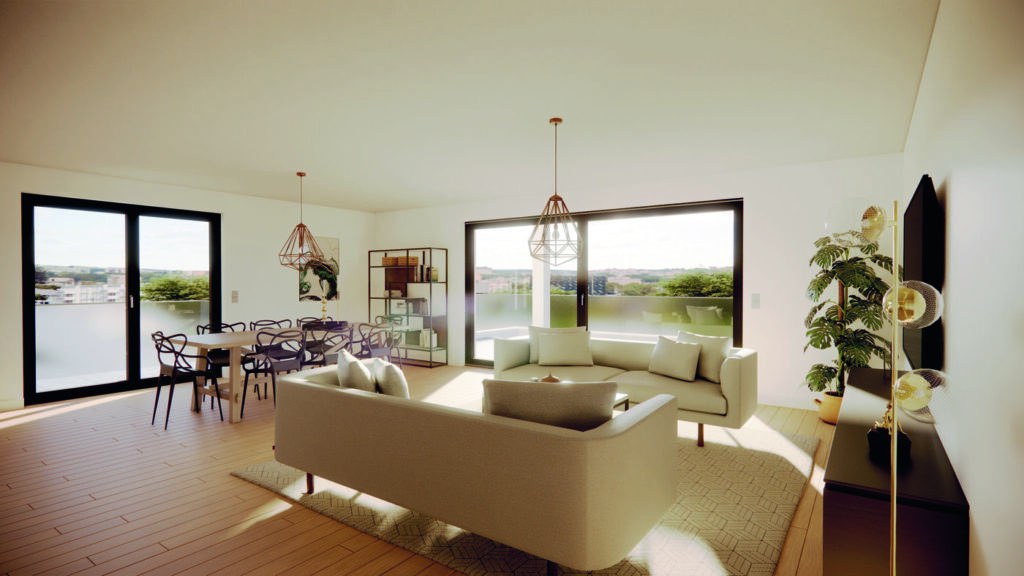 Wohnzimmer mit Balkon · Visualisierung